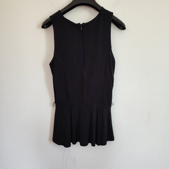 Ladies SZ S Inc Sleeveless Black Flared Knit Top - Picture 3 of 4